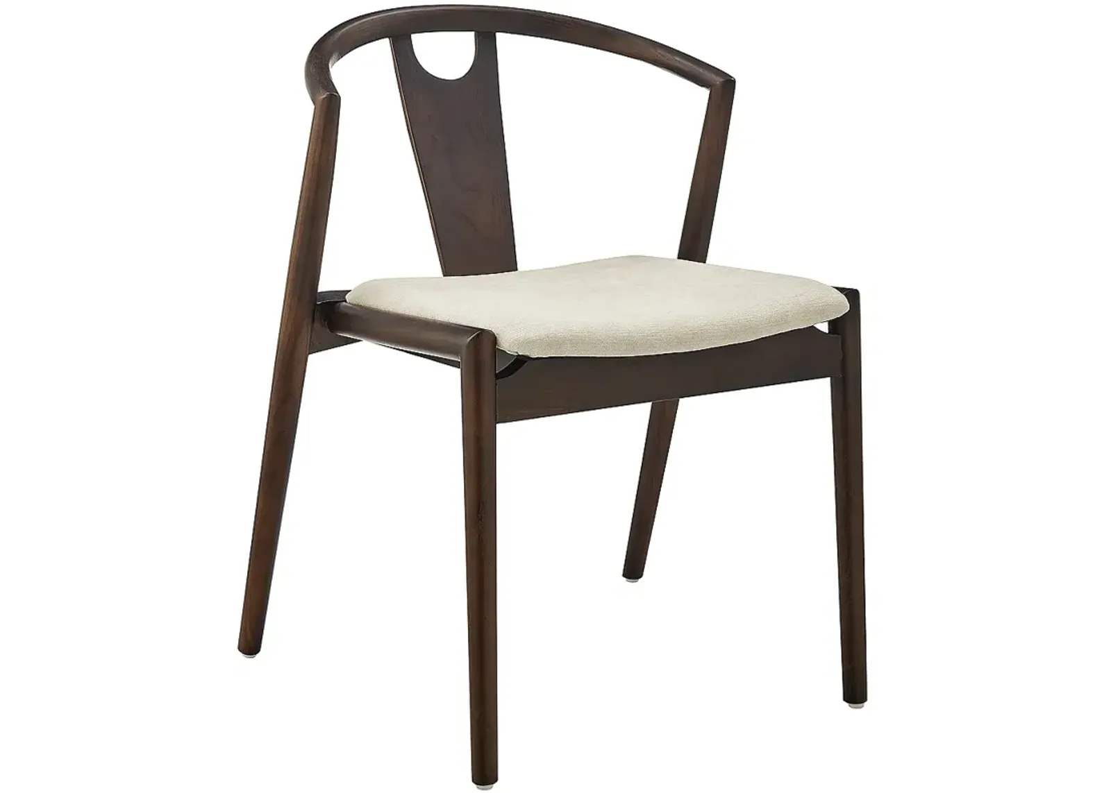 Blanche Black Wood Side Chair with Natural Fabric