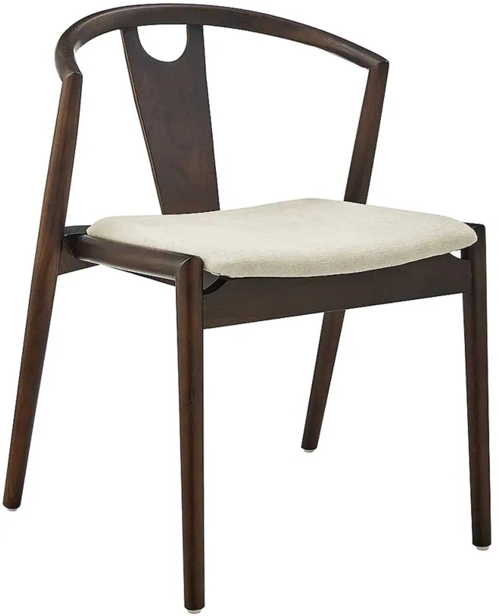 Blanche Black Wood Side Chair with Natural Fabric