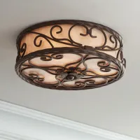 Natural Mica Collection 12" Wide Ceiling Light Fixture