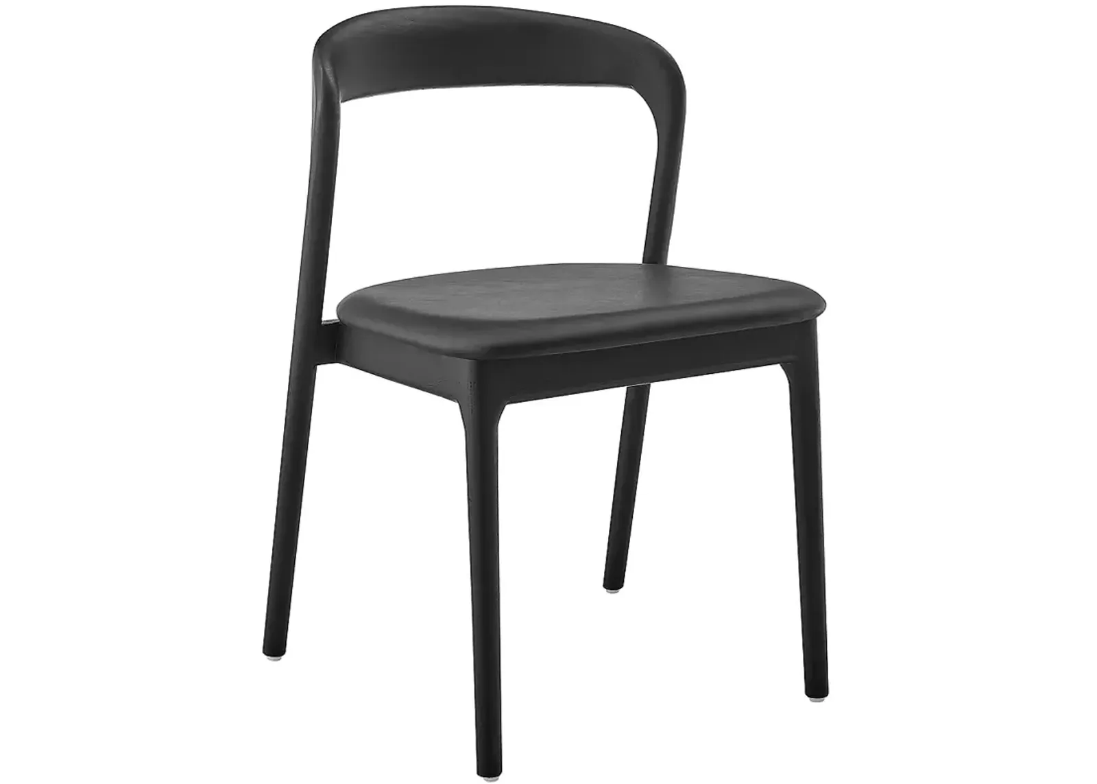 Estelle Black Wood Side Chair with Leatherette Seat