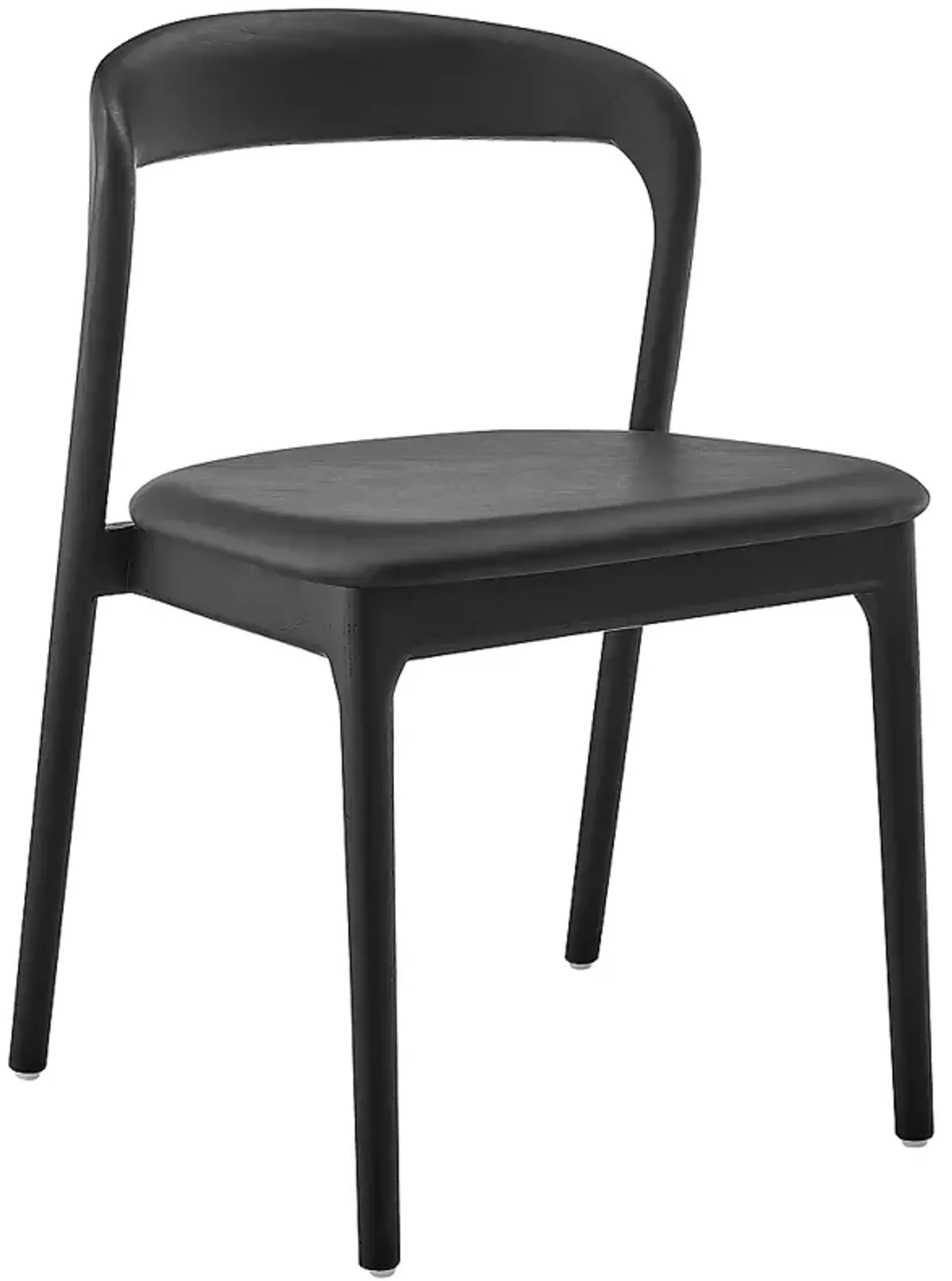 Estelle Black Wood Side Chair with Leatherette Seat