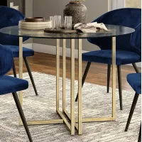 Legend 42" Wide Brushed Gold Round Dining Table