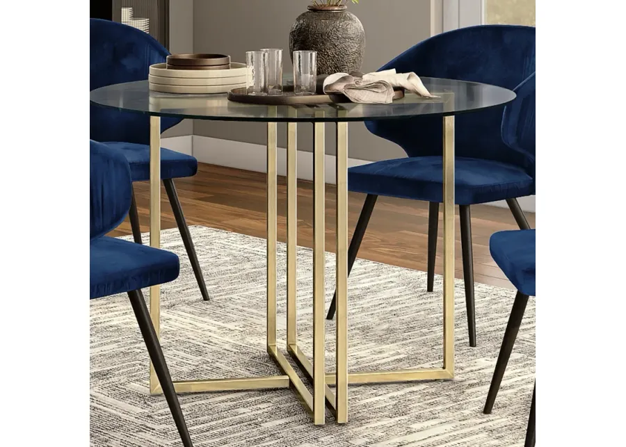 Legend 42" Wide Brushed Gold Round Dining Table