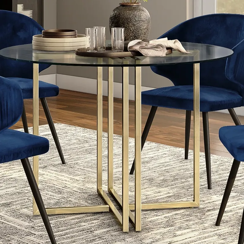 Legend 42" Wide Brushed Gold Round Dining Table