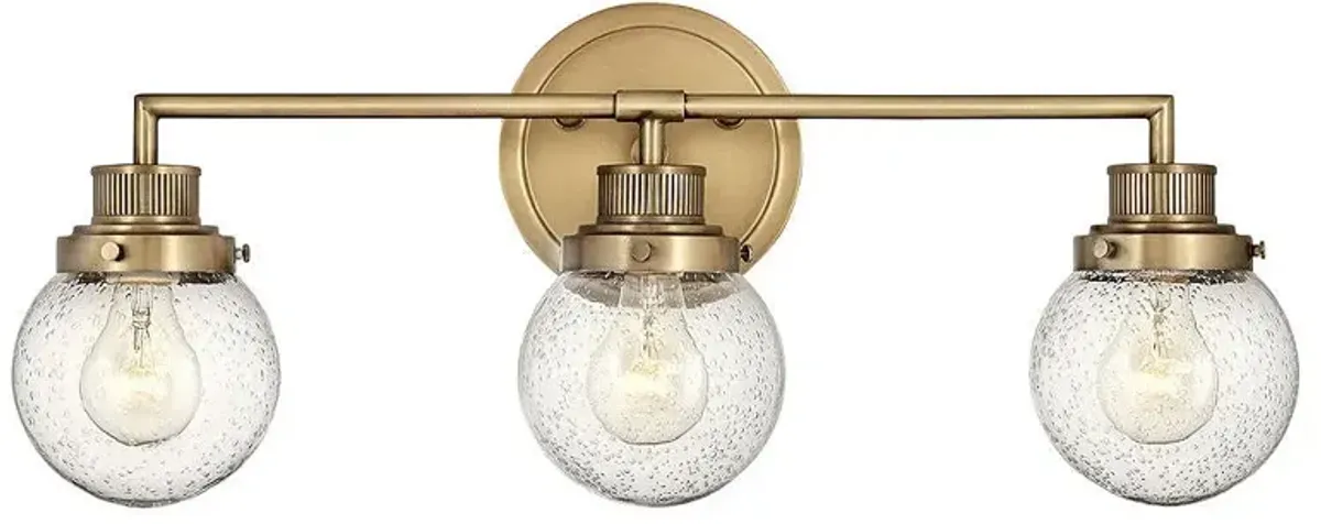 Bath Poppy-Three Light Vanity-Heritage Brass