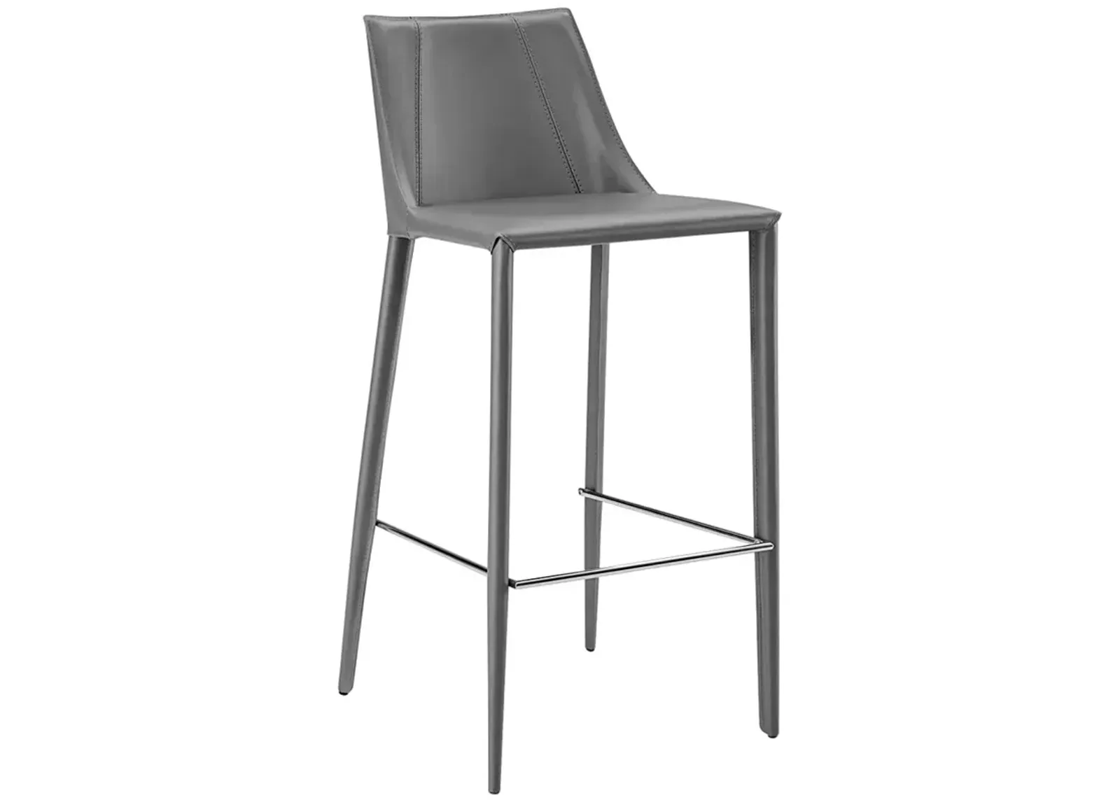 Kalle 30" Gray Leather Bar Stool