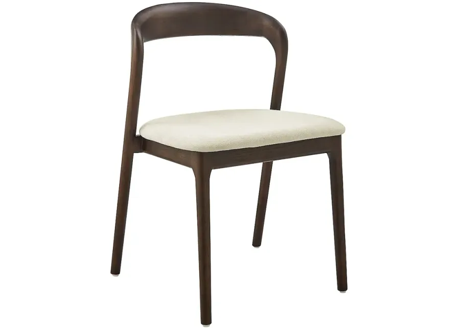 Estelle Black Wood Side Chair with Fabric Seat