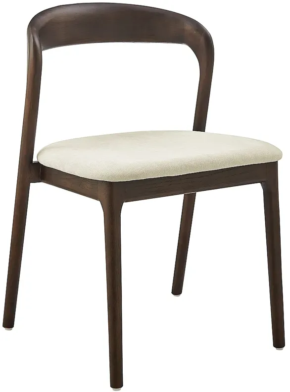 Estelle Black Wood Side Chair with Fabric Seat