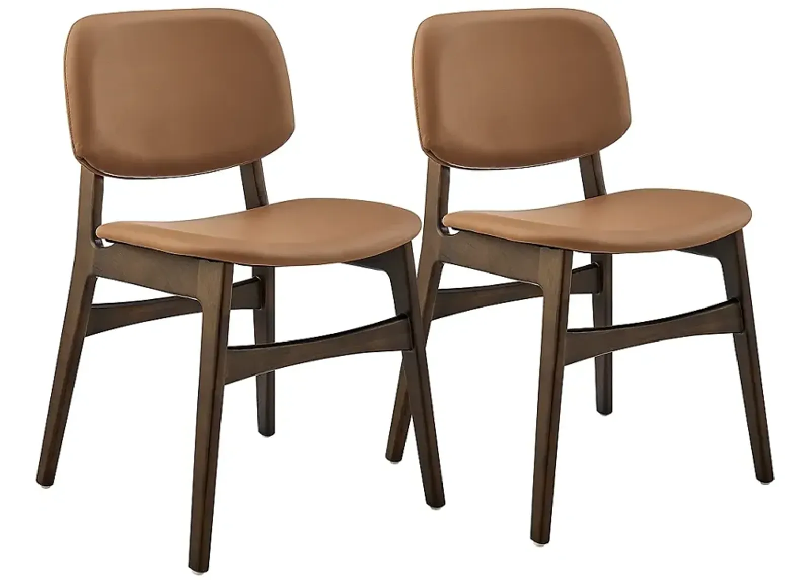 Gunther Dark Tan Leatherette Side Chairs Set of 2