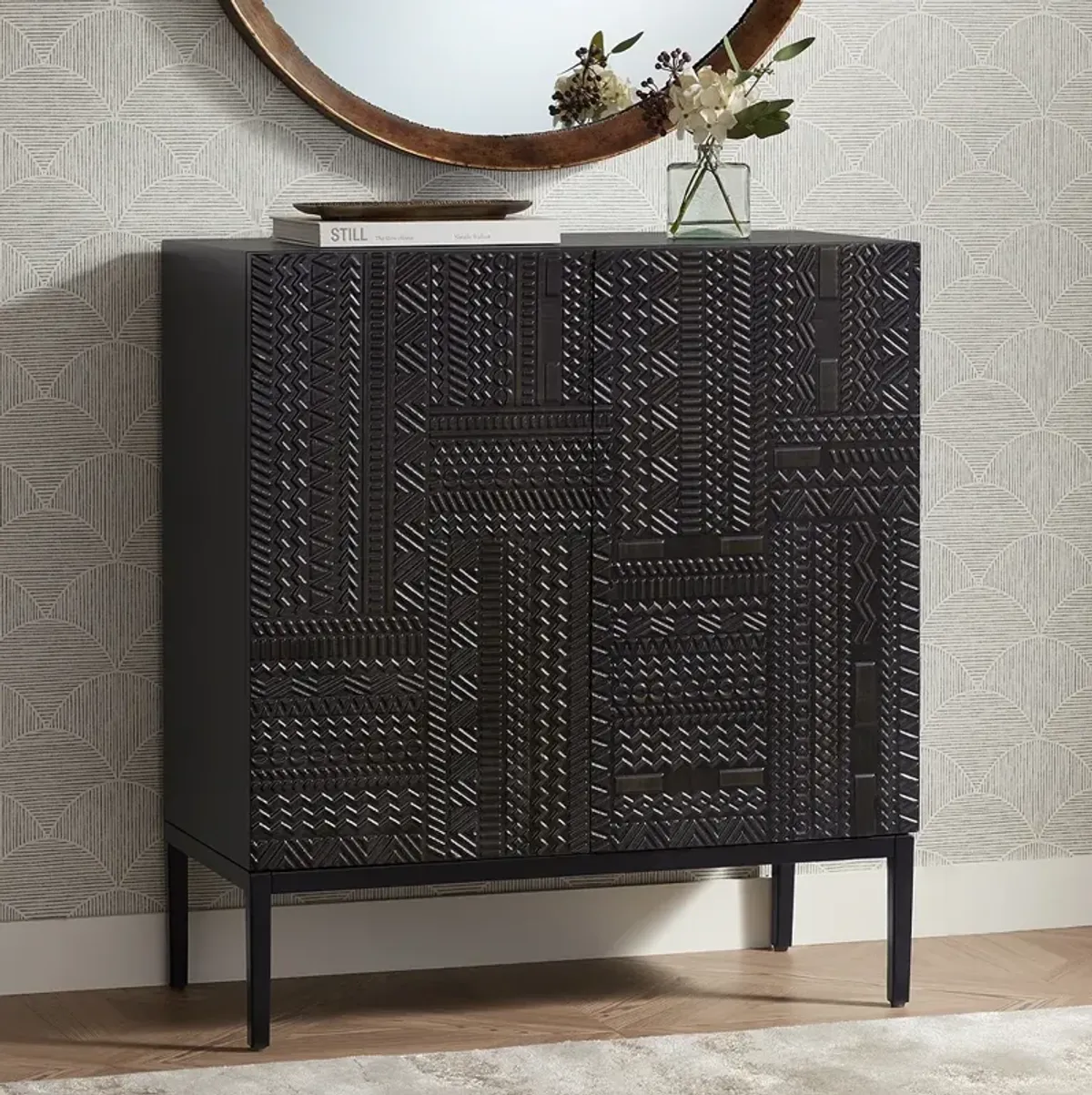 Fabian 32" Wide Charcoal 2-Door Console Table