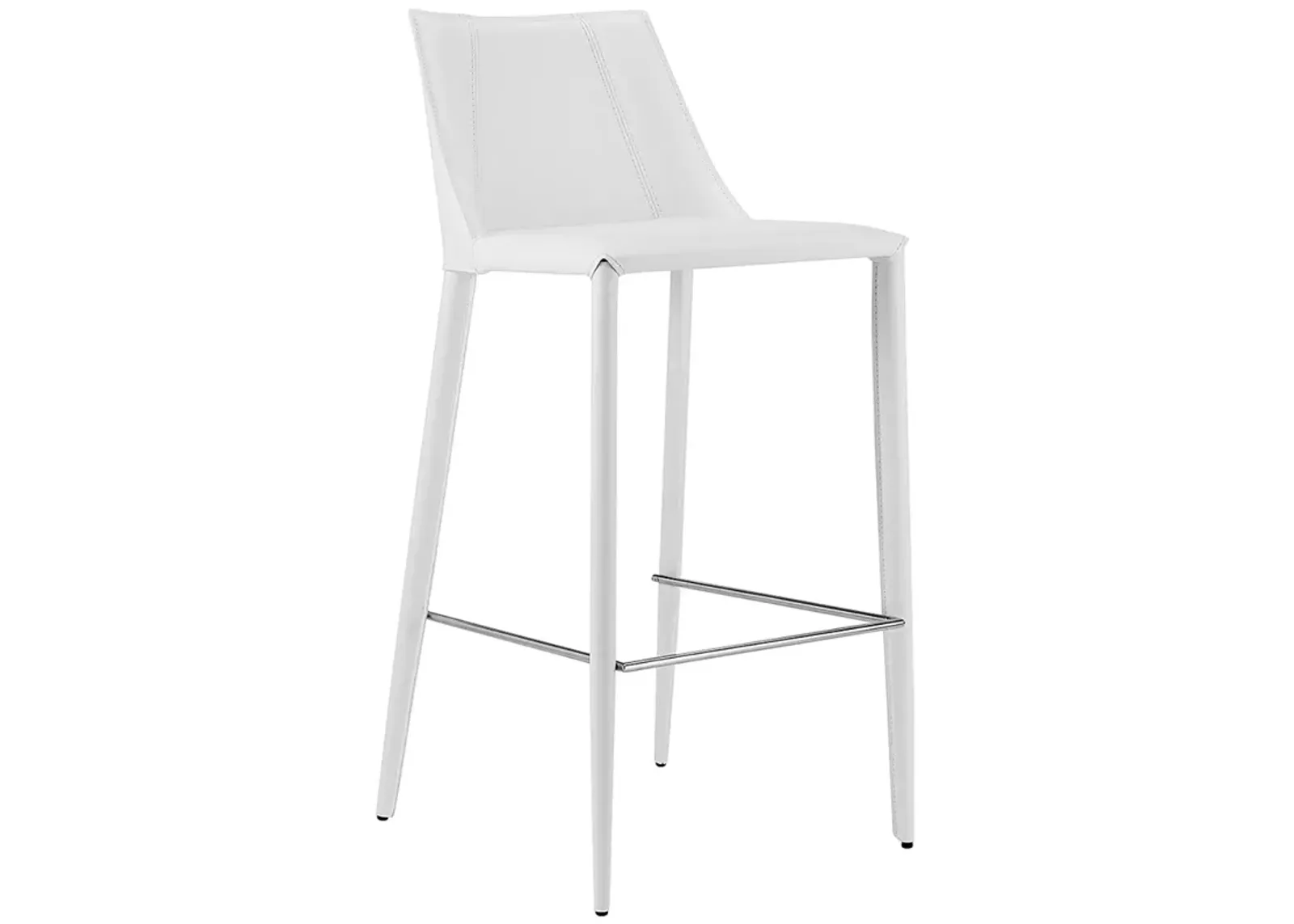 Kalle 30" White Leather Bar Stool