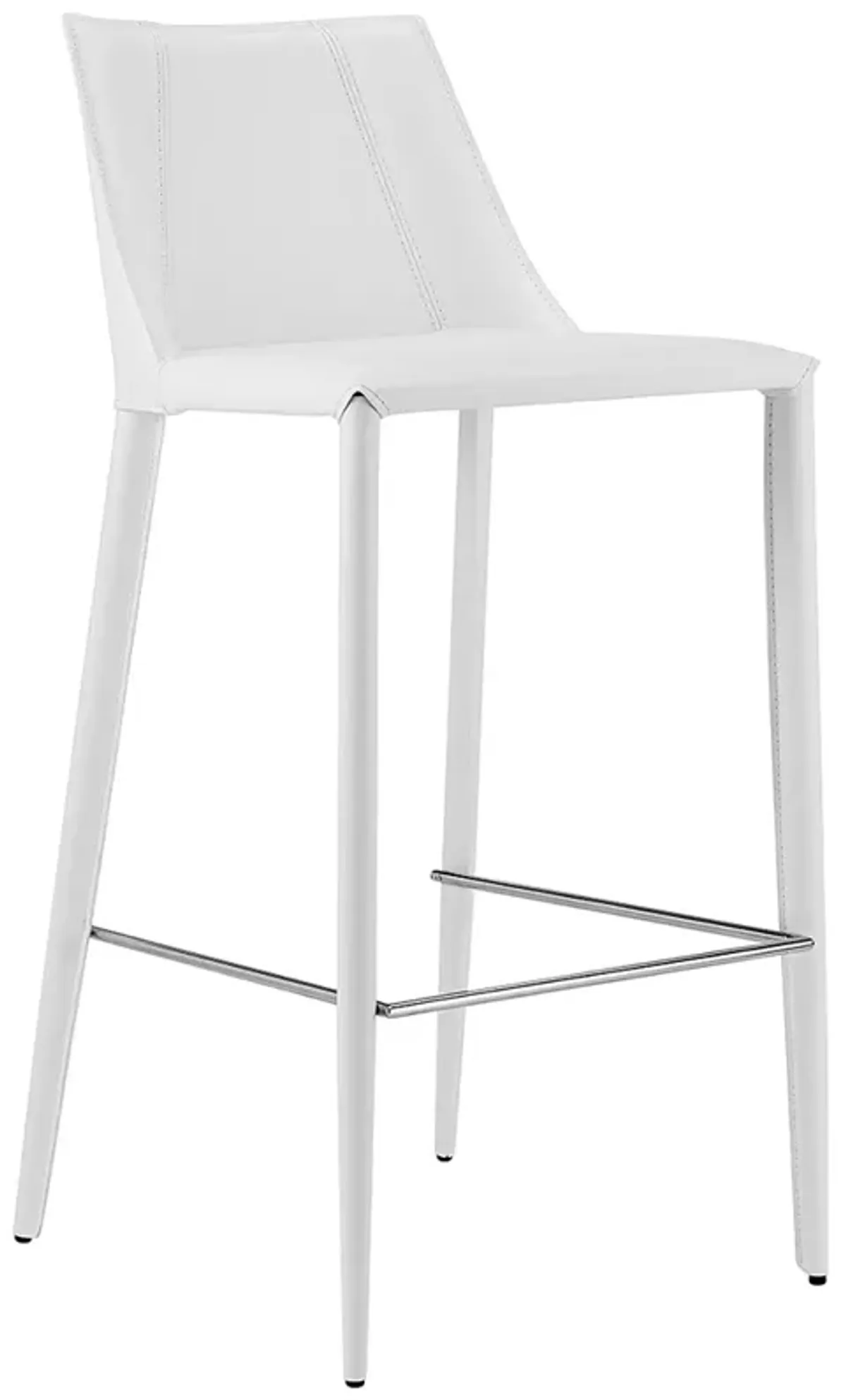 Kalle 30" White Leather Bar Stool