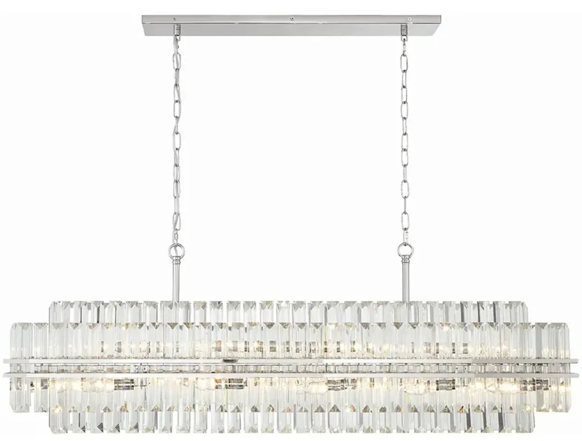 Crystorama Hayes 50"W Polished Nickel 16-Light Linear Chandelier