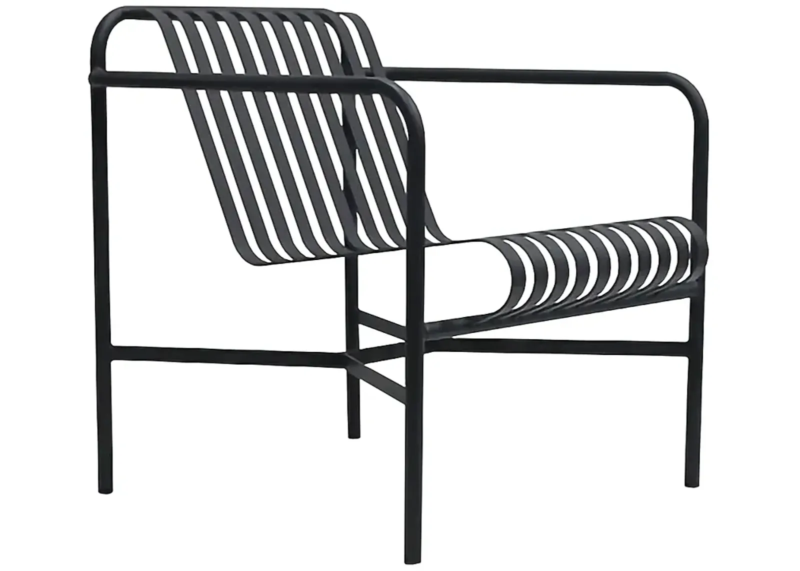 Enid Black Metal Outdoor Lounge Chair