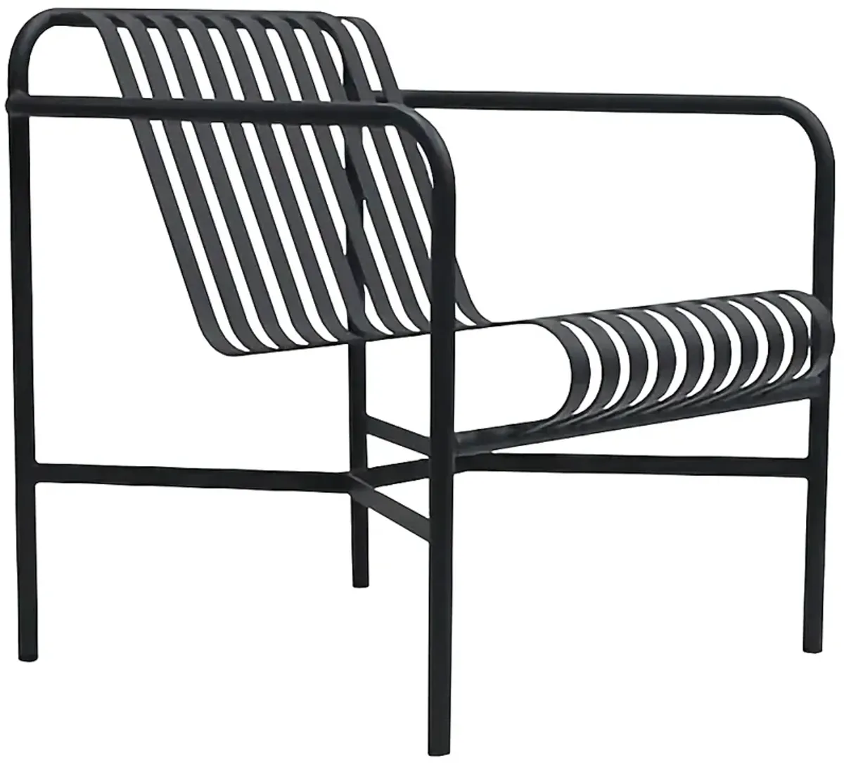 Enid Black Metal Outdoor Lounge Chair