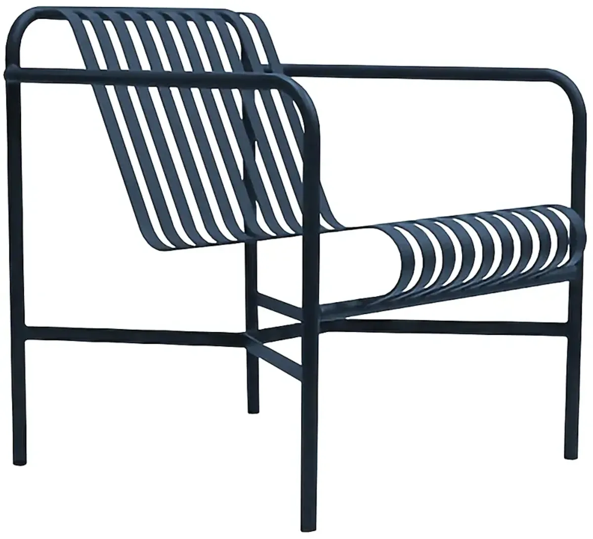 Enid Dark Blue Metal Outdoor Lounge Chair