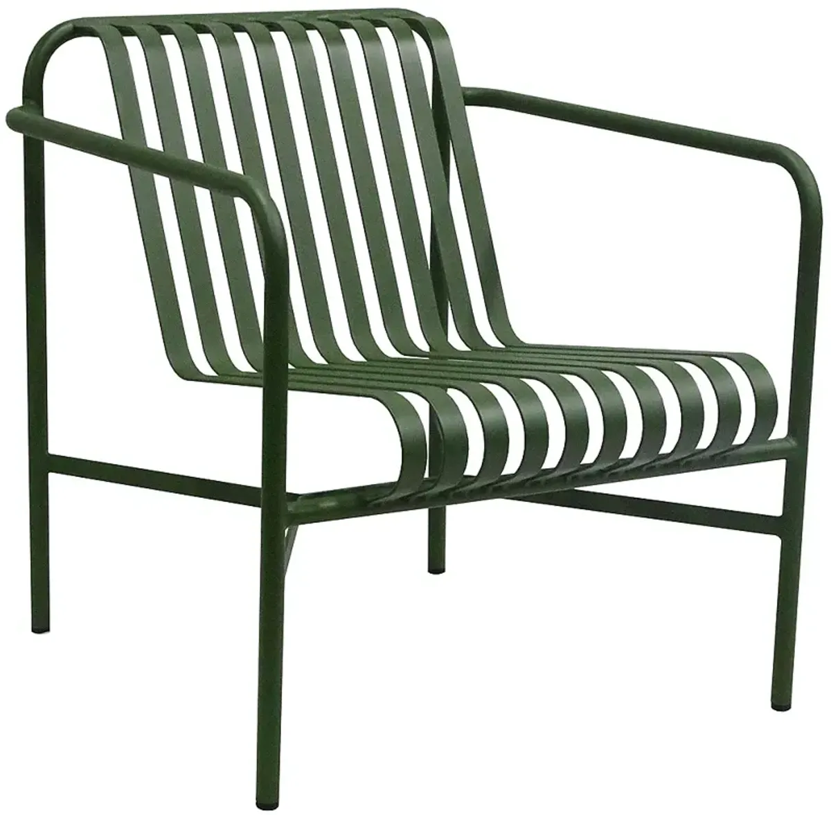 Enid Dark Green Metal Outdoor Lounge Chair