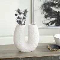 Albuquerque Matte White 9 3/4" High U-Shaped Decorative Vase