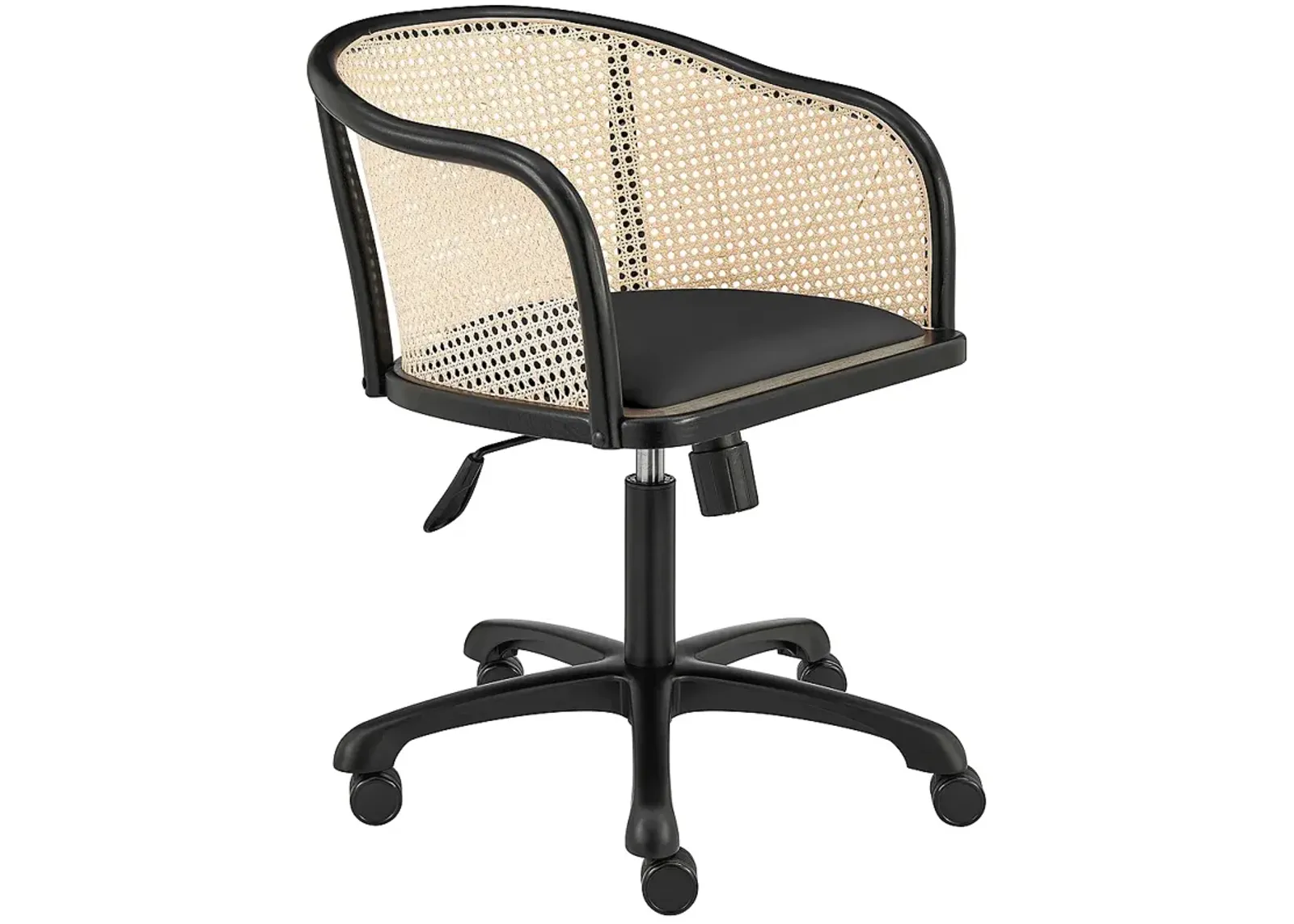 Elsy Black Velvet Fabric Adjustable Swivel Office Chair