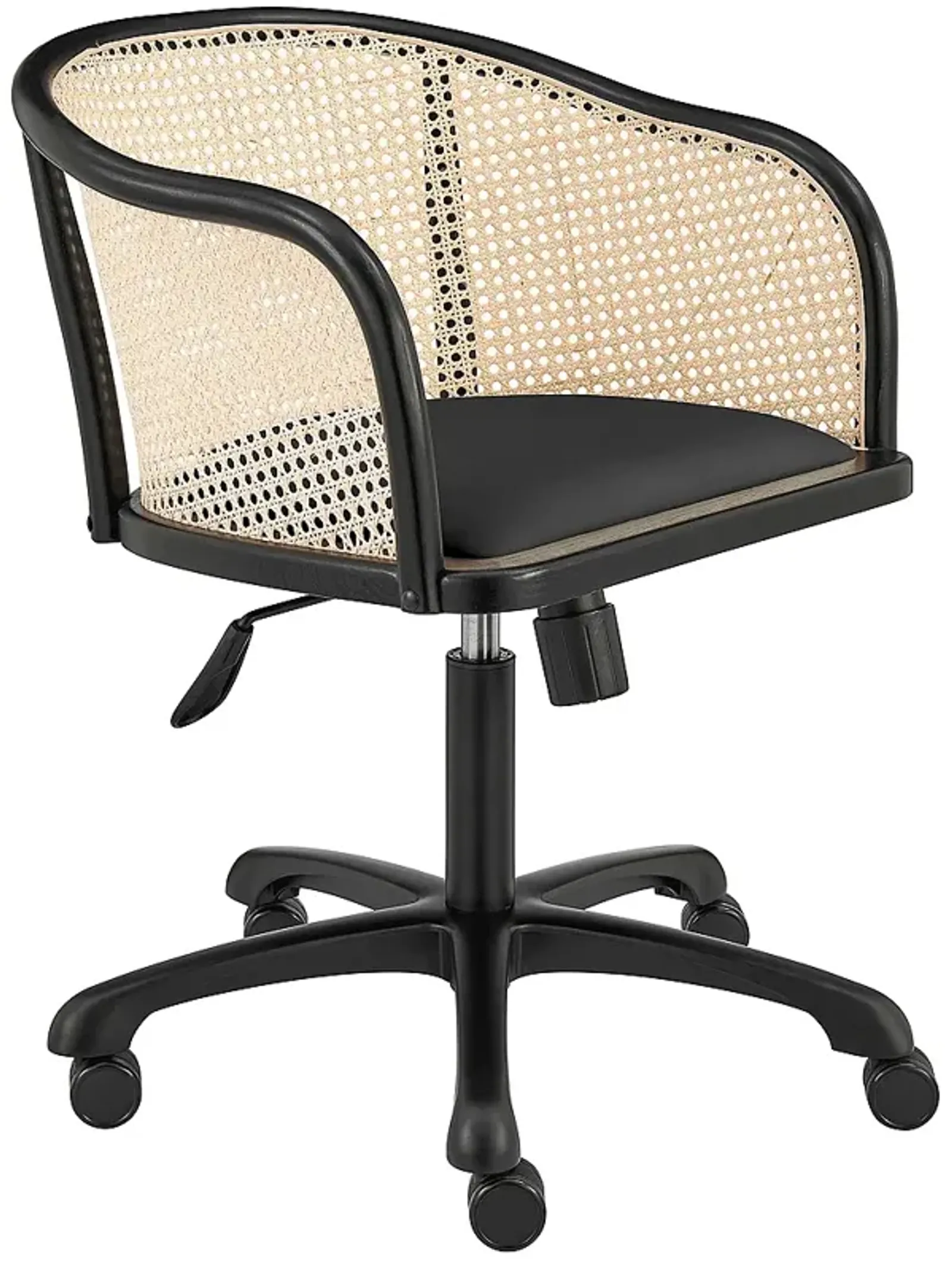 Elsy Black Velvet Fabric Adjustable Swivel Office Chair