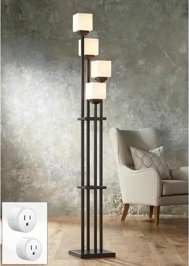 Franklin Iron 72 1/2" 4-Light Torchiere Floor Lamp with Smart Socket