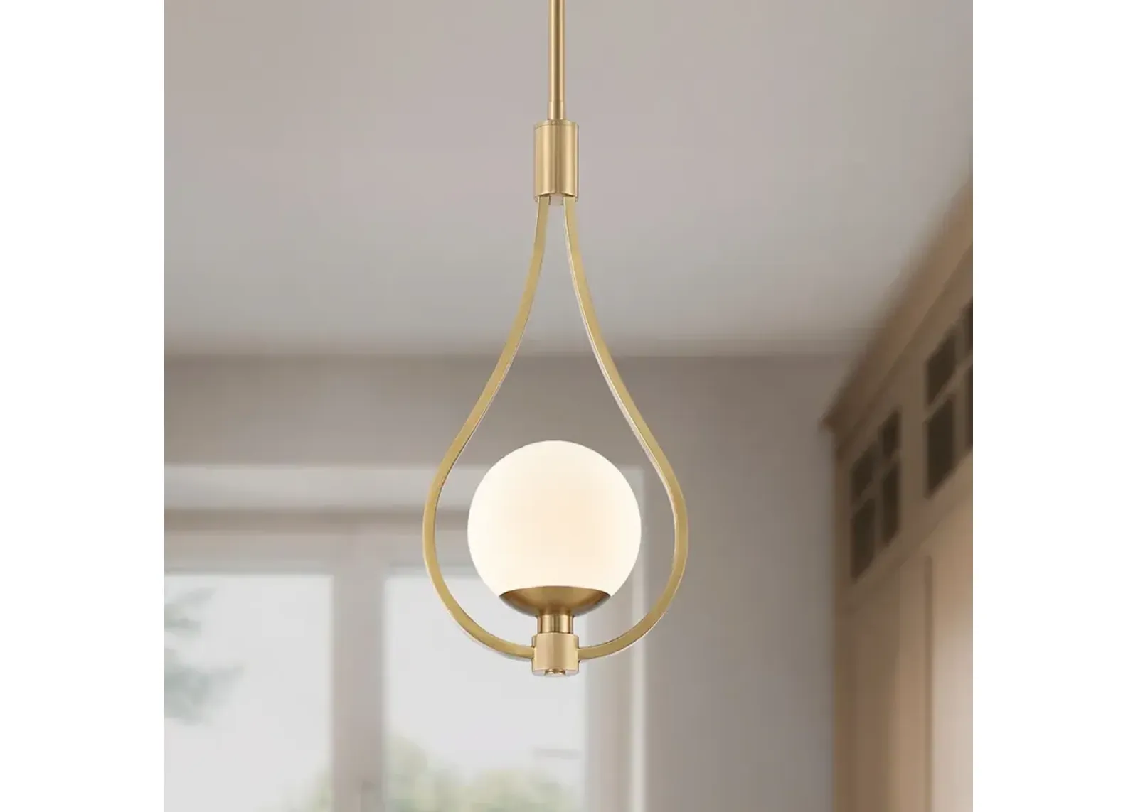 Possini Euro Kosta 8" Wide Warm Gold Mini Pendant