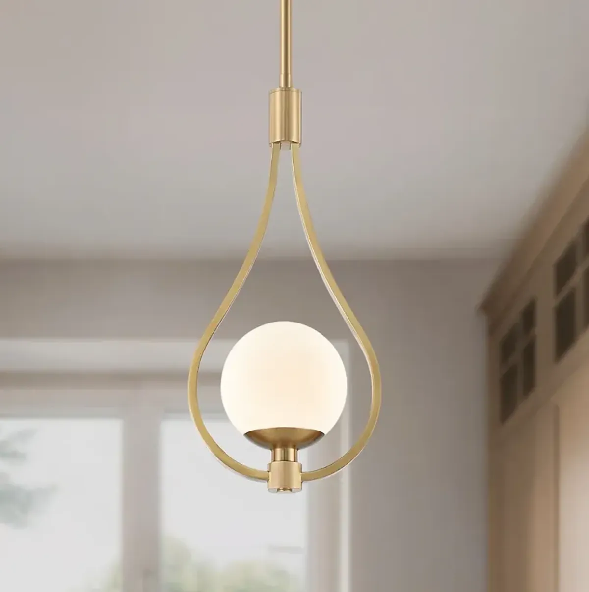 Possini Euro Kosta 8" Wide Warm Gold Mini Pendant