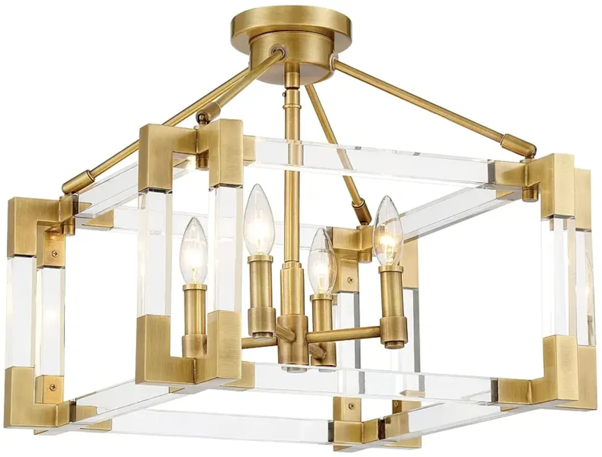 Metropolitan Prima Vista 4-Light 18.88-in Brass Indoor Semi Flush