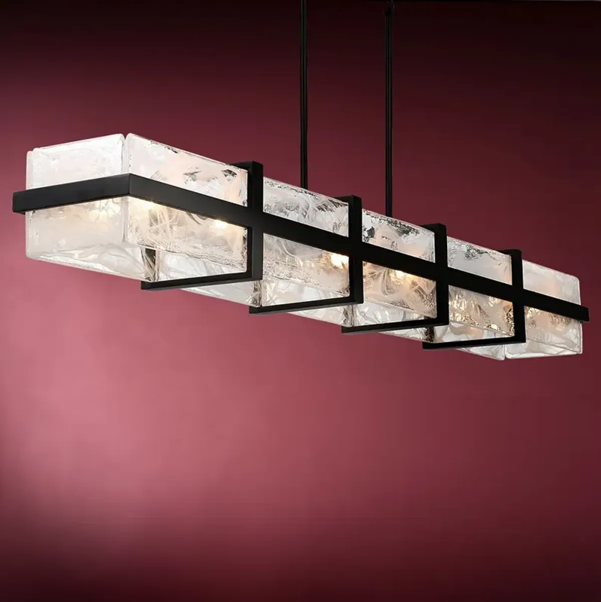Minka Cloud Break 59 3/4" Wide Coal Black Linear Chandelier