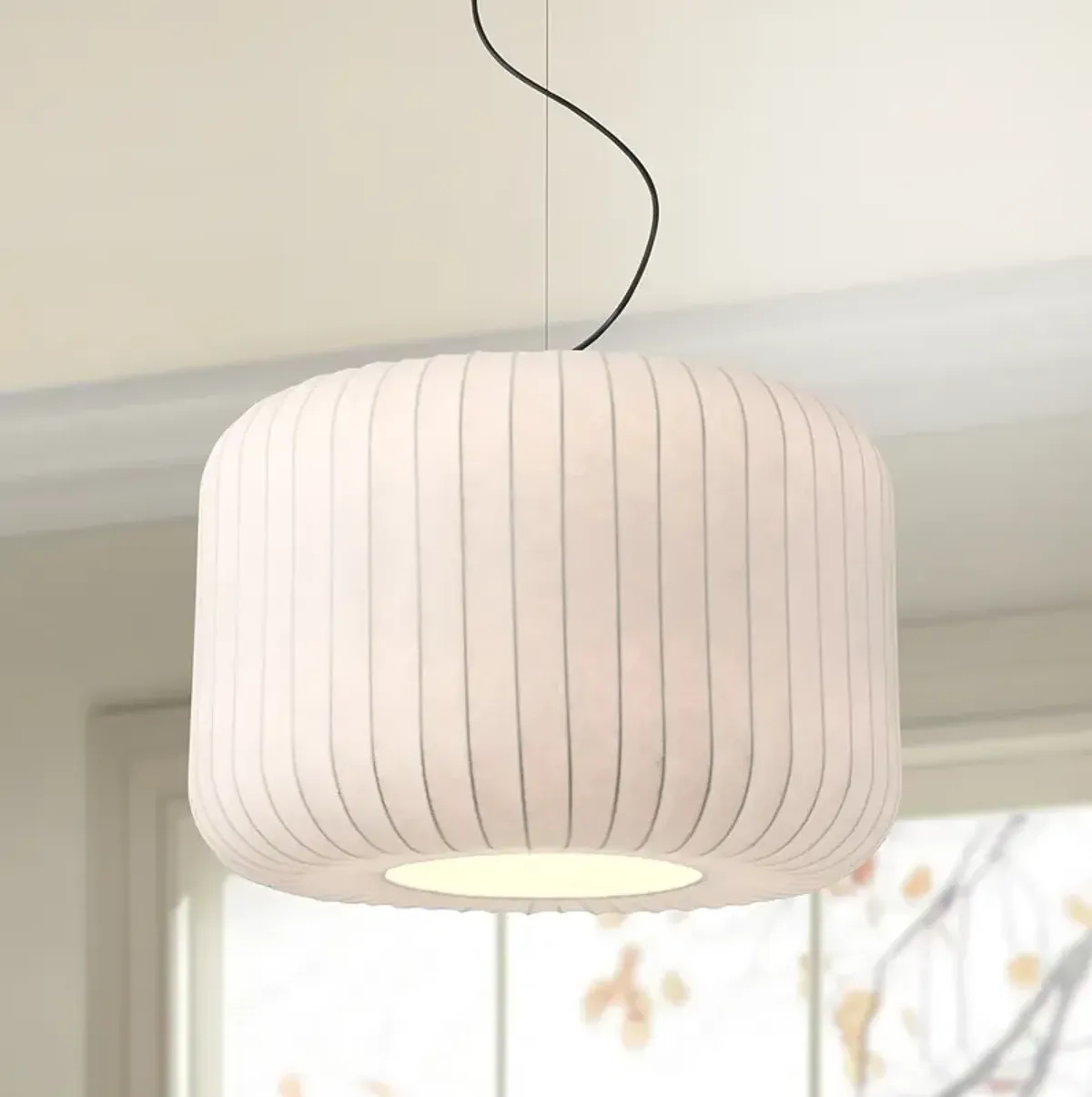 Jaime 23 3/4" Wide White Silk Drum Pendant Light