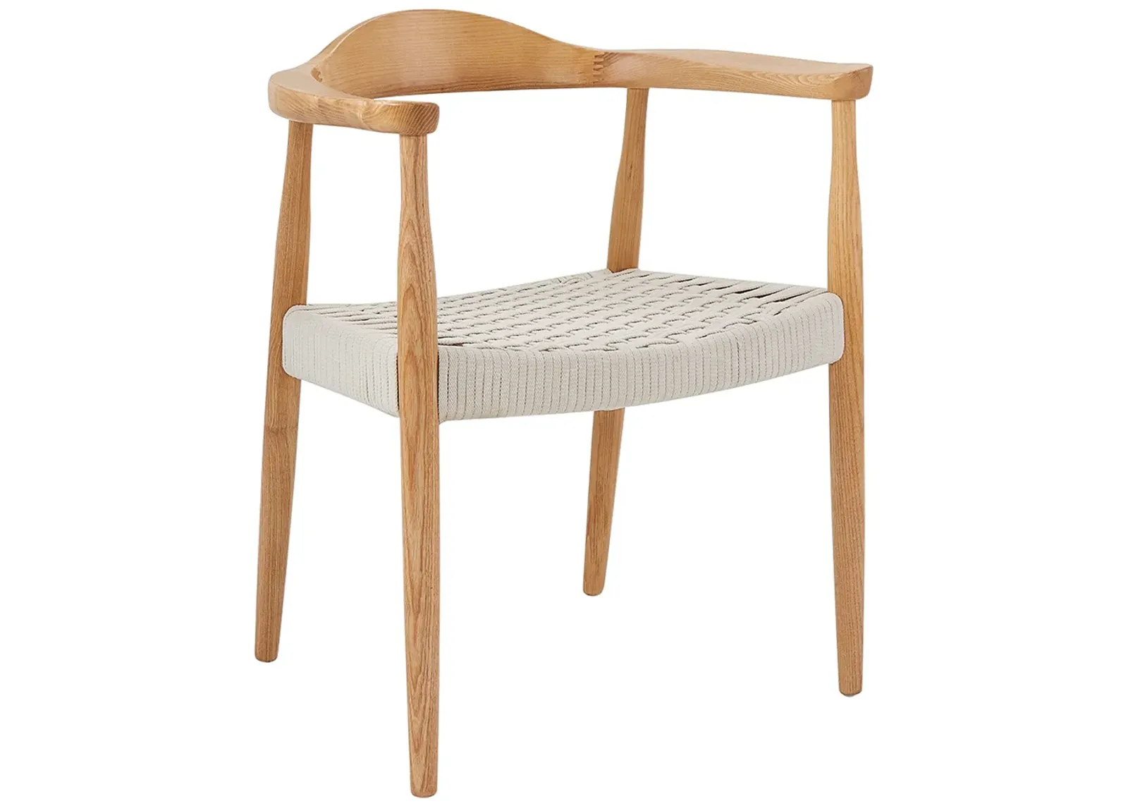 Hannu Natural Wood Armchair with White Rope Seat