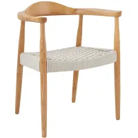 Hannu Natural Wood Armchair with White Rope Seat