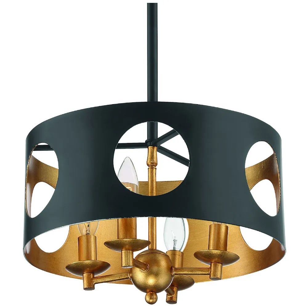 Odelle 4 Light Black &#38; Gold Ceiling Pendant