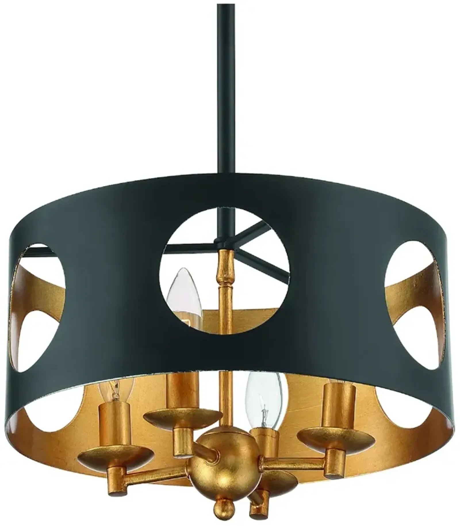 Odelle 4 Light Black &#38; Gold Ceiling Pendant