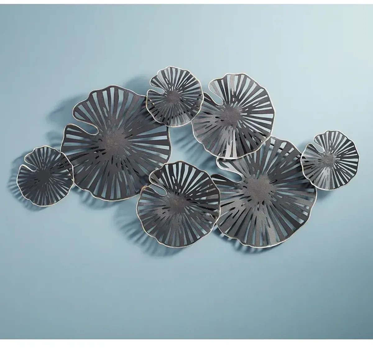 Ponderay 40 1/2" Wide Black Fan Metal Wall Art