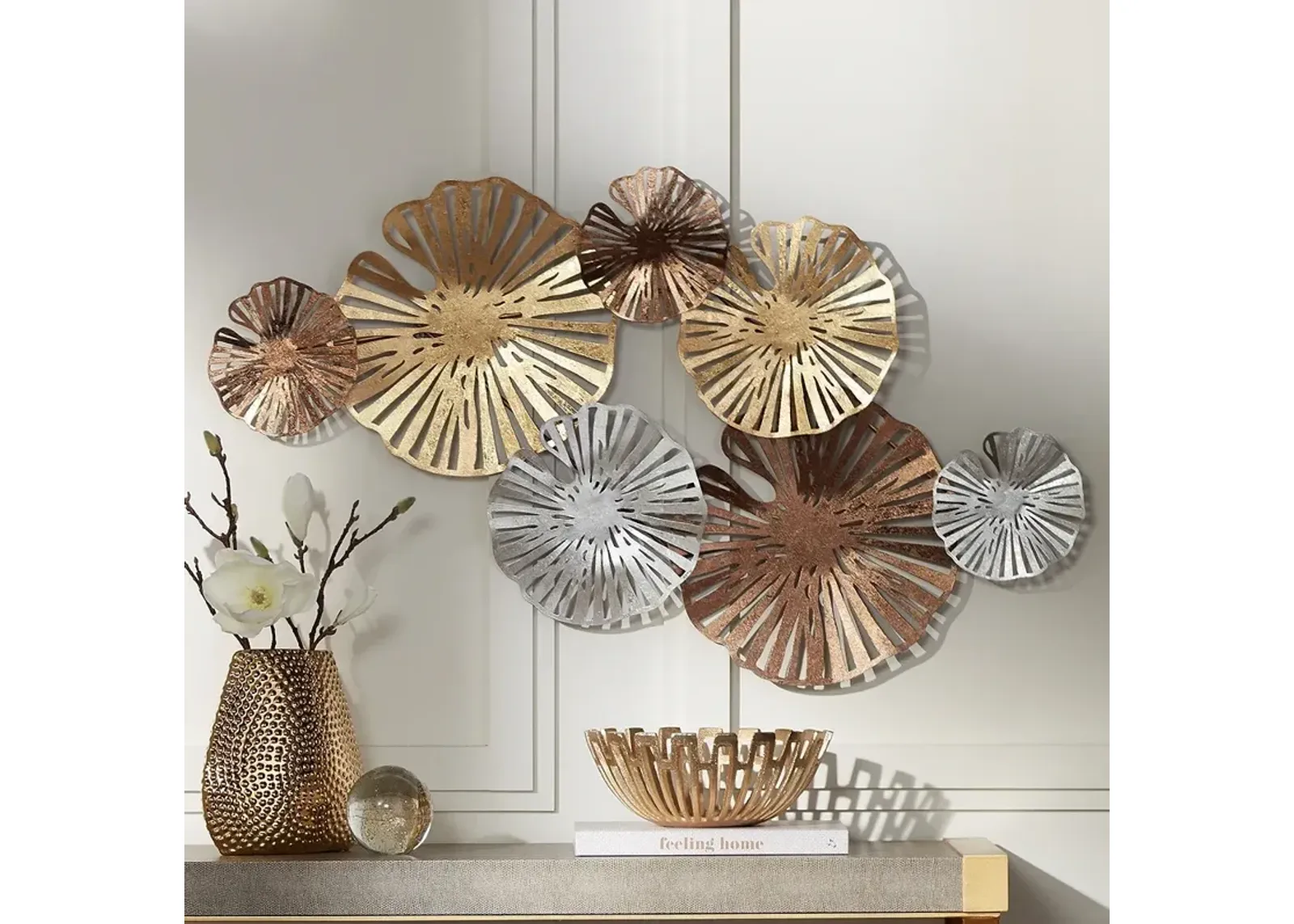 Ponderay 40 3/4" Wide Modern Multi-Color Fan Metal Wall Art