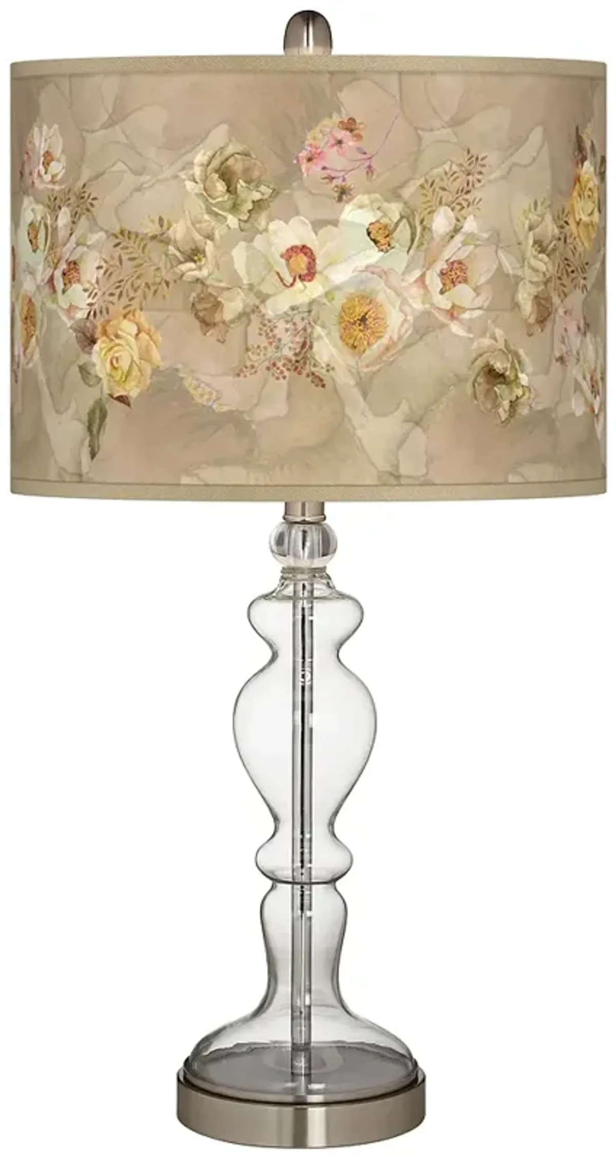 Giclee Glow Apothecary 28" Floral Spray Shade Clear Glass Table Lamp