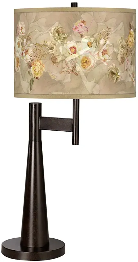 Floral Spray Giclee Novo Table Lamp