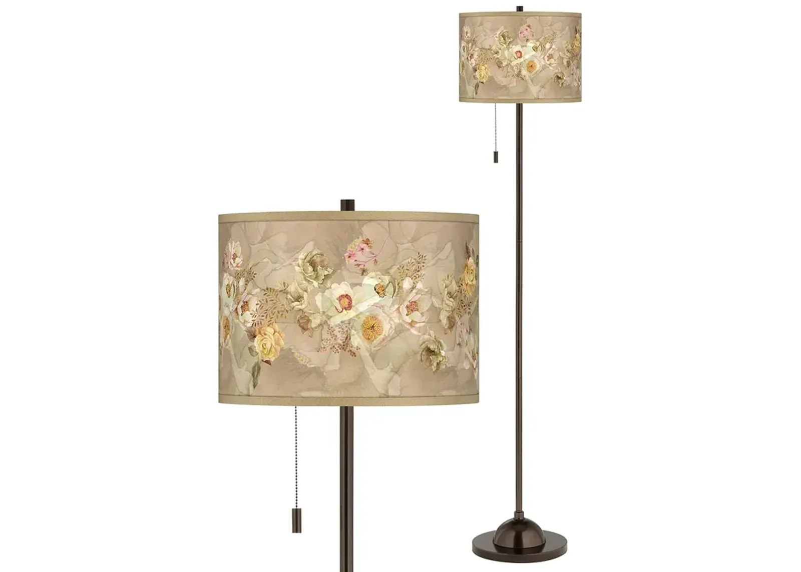 Floral Spray Giclee Glow Bronze Club Floor Lamp