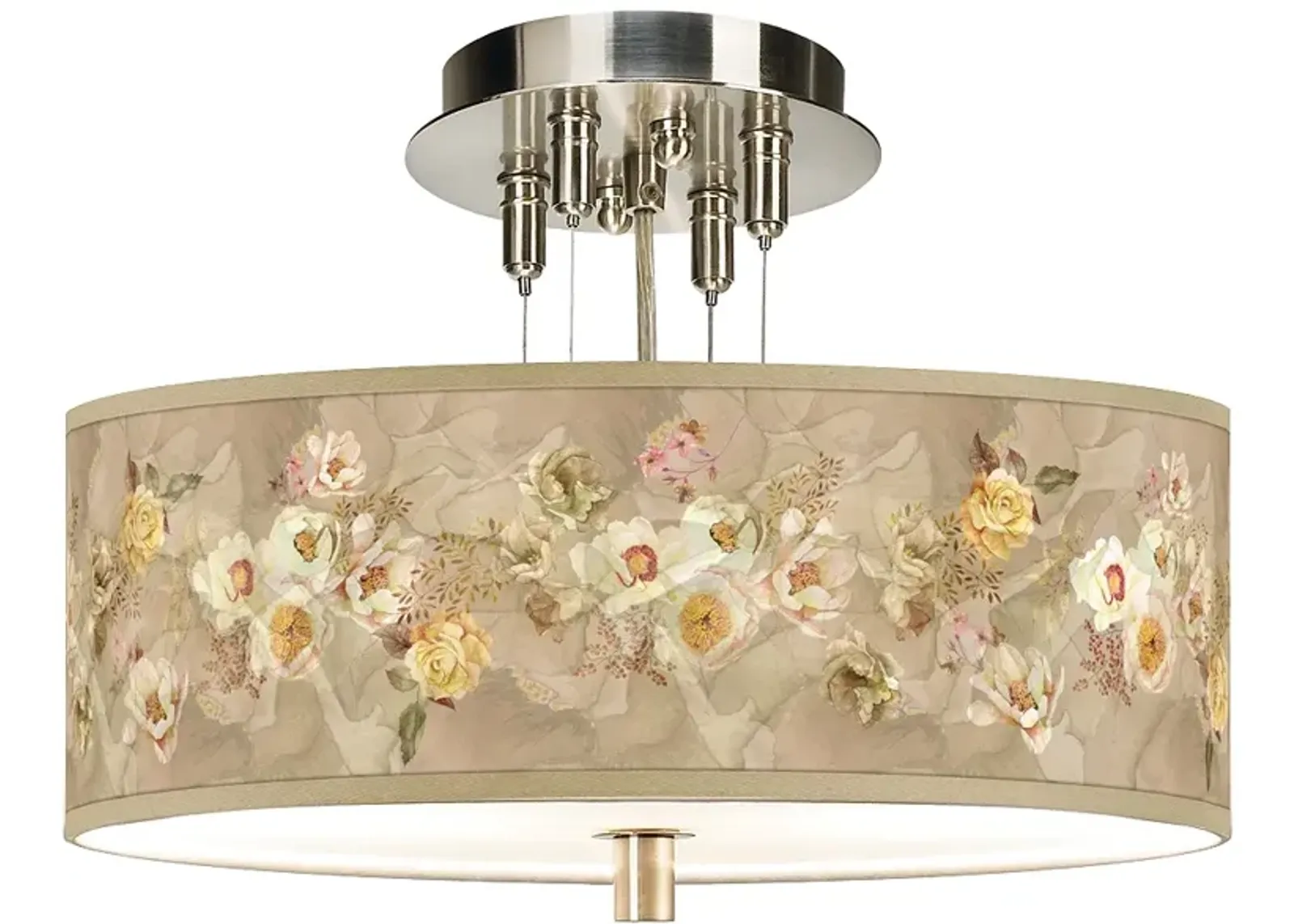 Floral Spray Giclee 14" Wide Ceiling Light