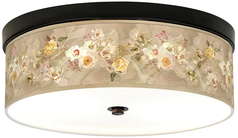 Floral Spray Giclee Energy Efficient Bronze Ceiling Light