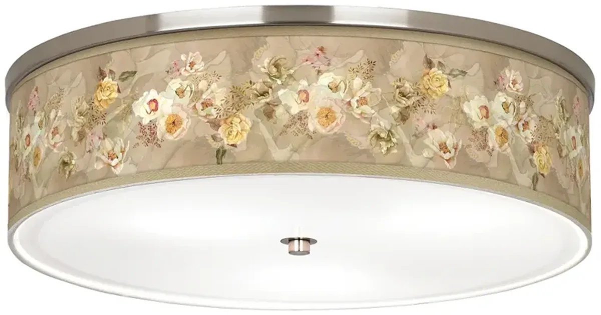 Floral Spray Giclee Nickel 20 1/4" Wide Ceiling Light