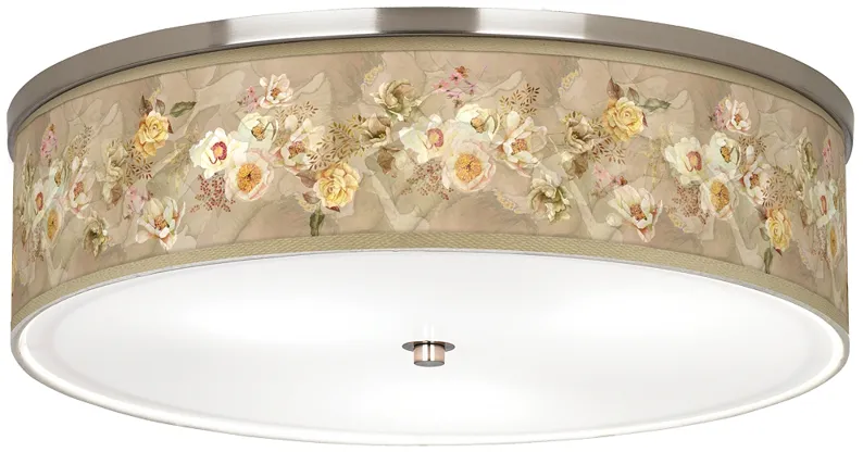 Floral Spray Giclee Nickel 20 1/4" Wide Ceiling Light