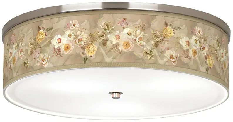 Floral Spray Giclee Nickel 20 1/4" Wide Ceiling Light