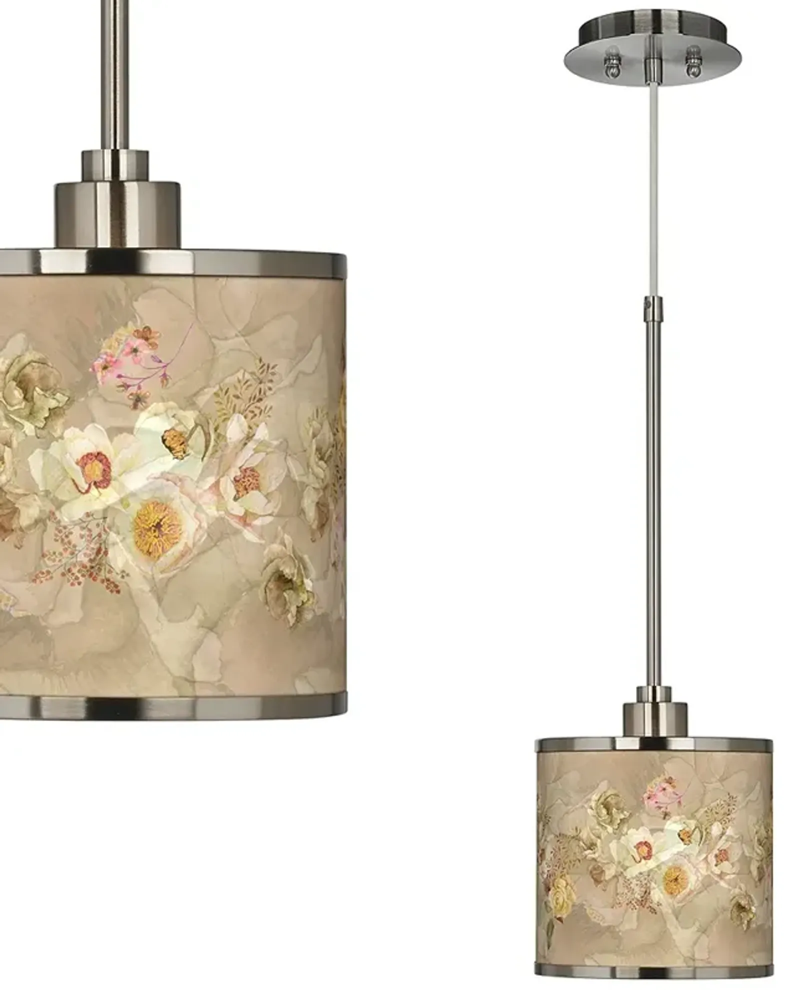 Floral Spray Giclee Glow Mini Pendant Light