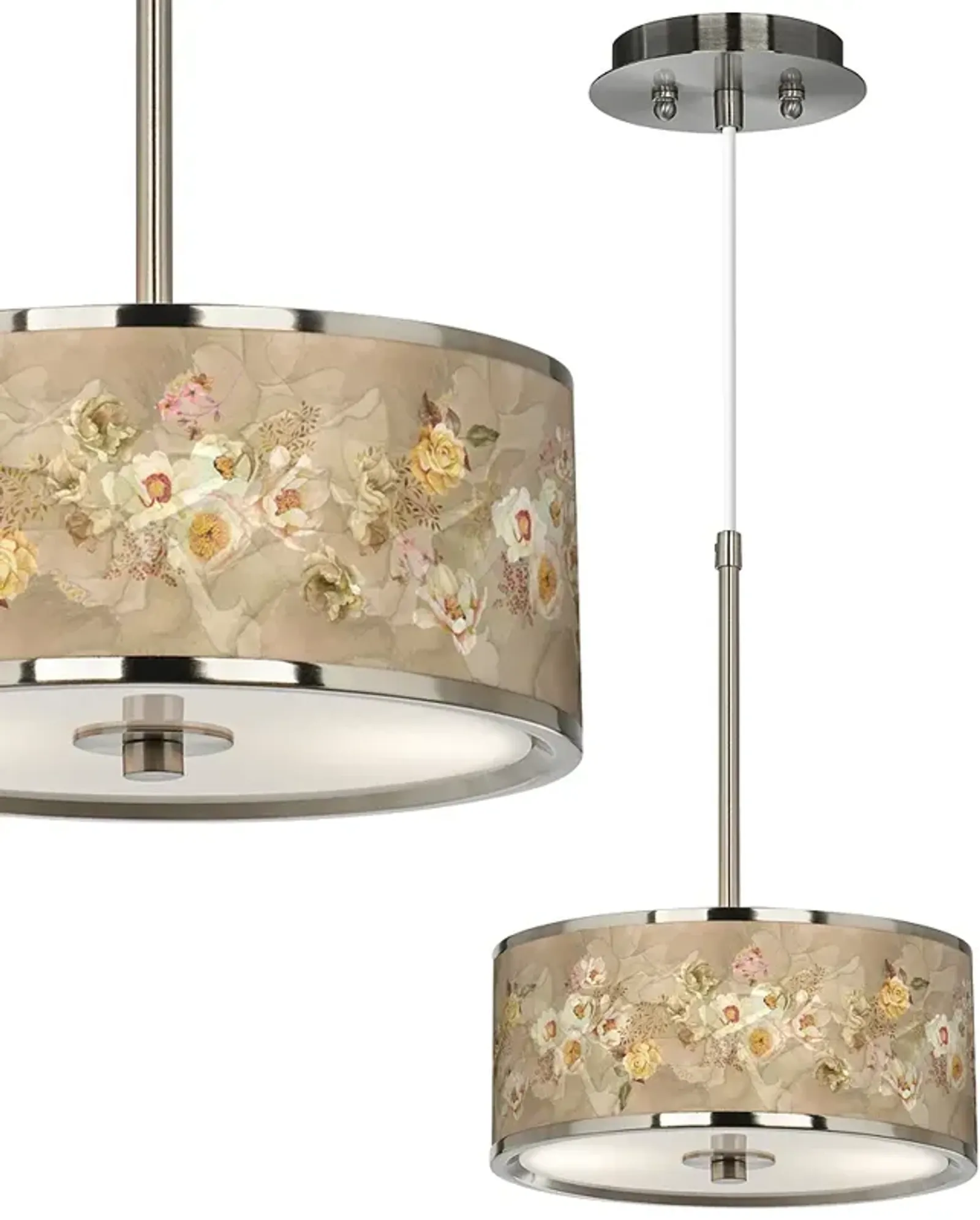 Floral Spray Giclee Glow 10 1/4" Wide Pendant Light