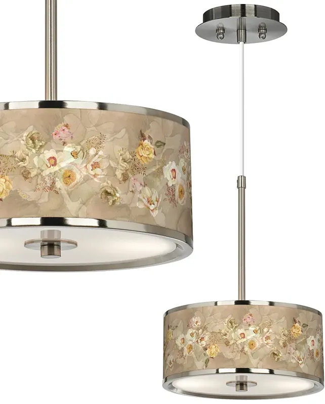 Floral Spray Giclee Glow 10 1/4" Wide Pendant Light