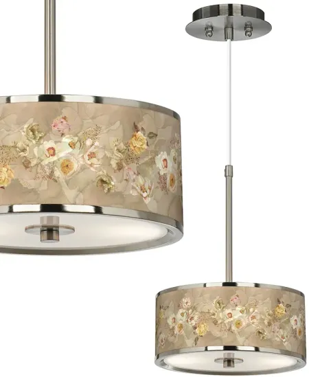 Floral Spray Giclee Glow 10 1/4" Wide Pendant Light