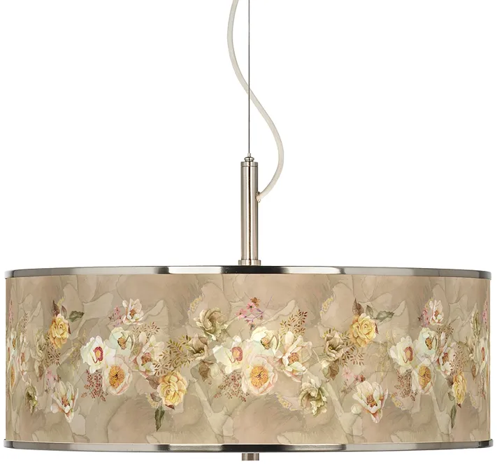 Floral Spray Giclee Glow 20" Wide Pendant Light