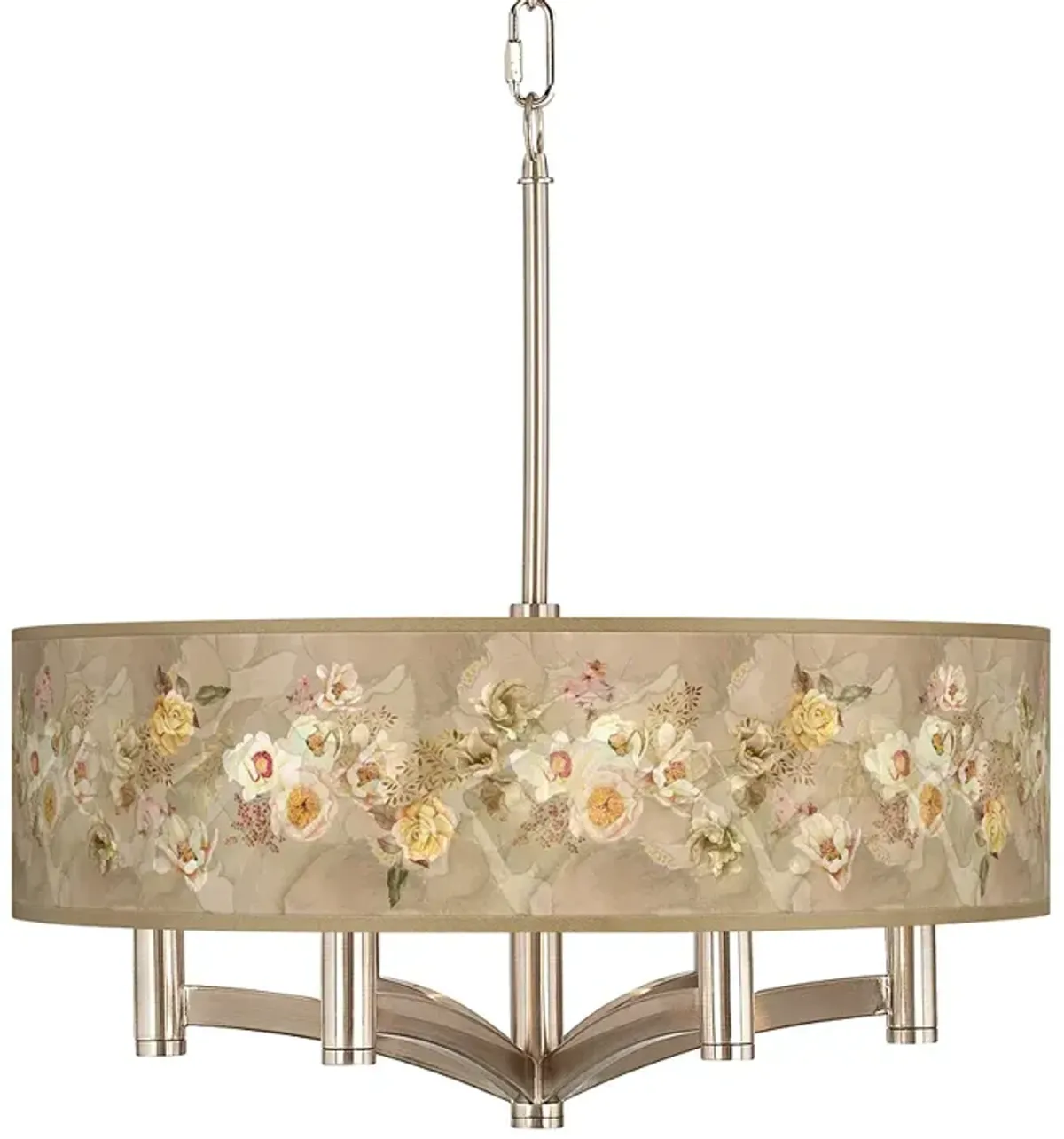 Floral Spray Ava 6-Light Nickel Pendant Chandelier